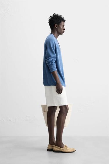 100% LINEN BERMUDA SHORTS - White by Zara - Image 3