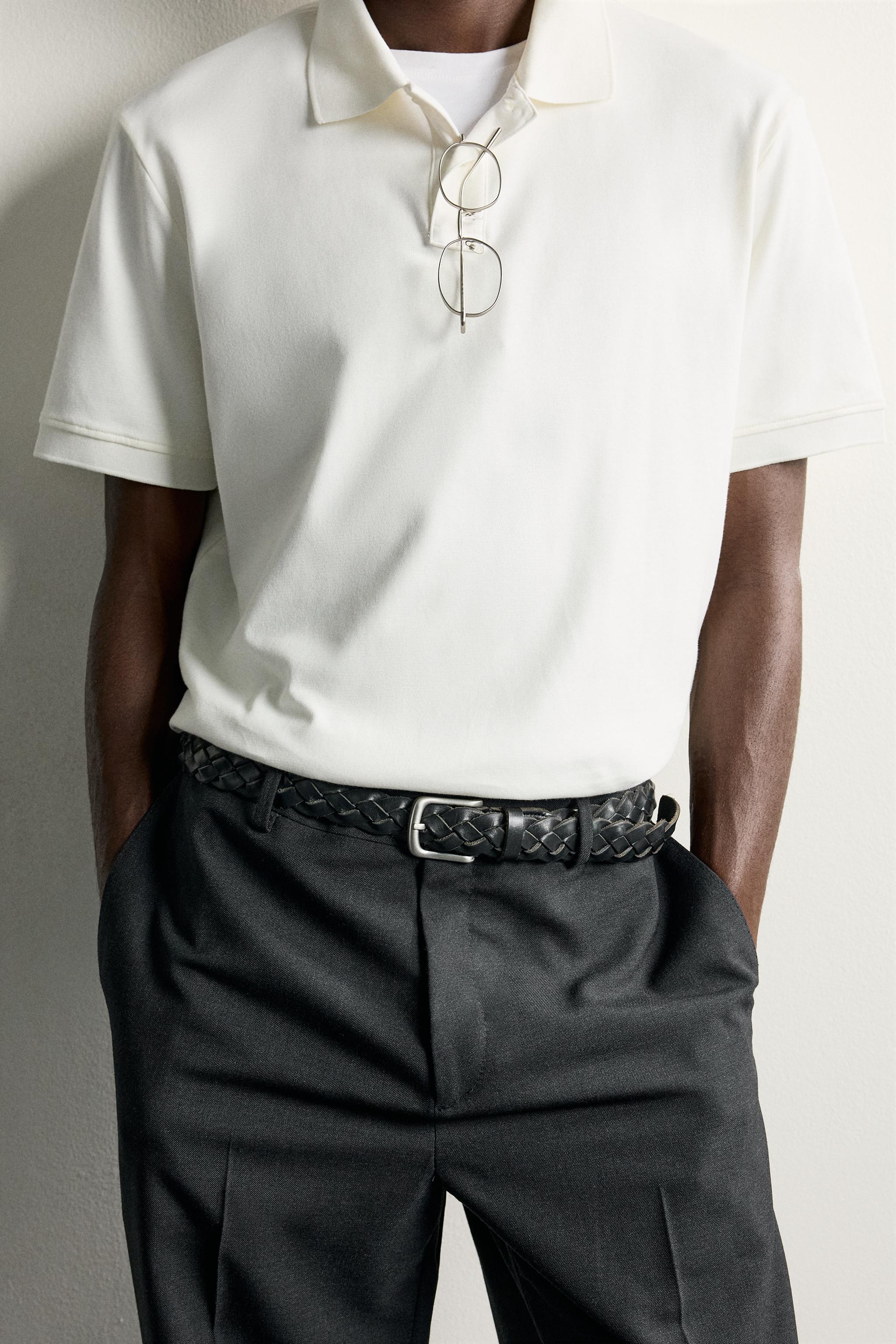 Zara REGULAR FIT PİMA PAMUKLU POLO T-SHIRT görsel 5