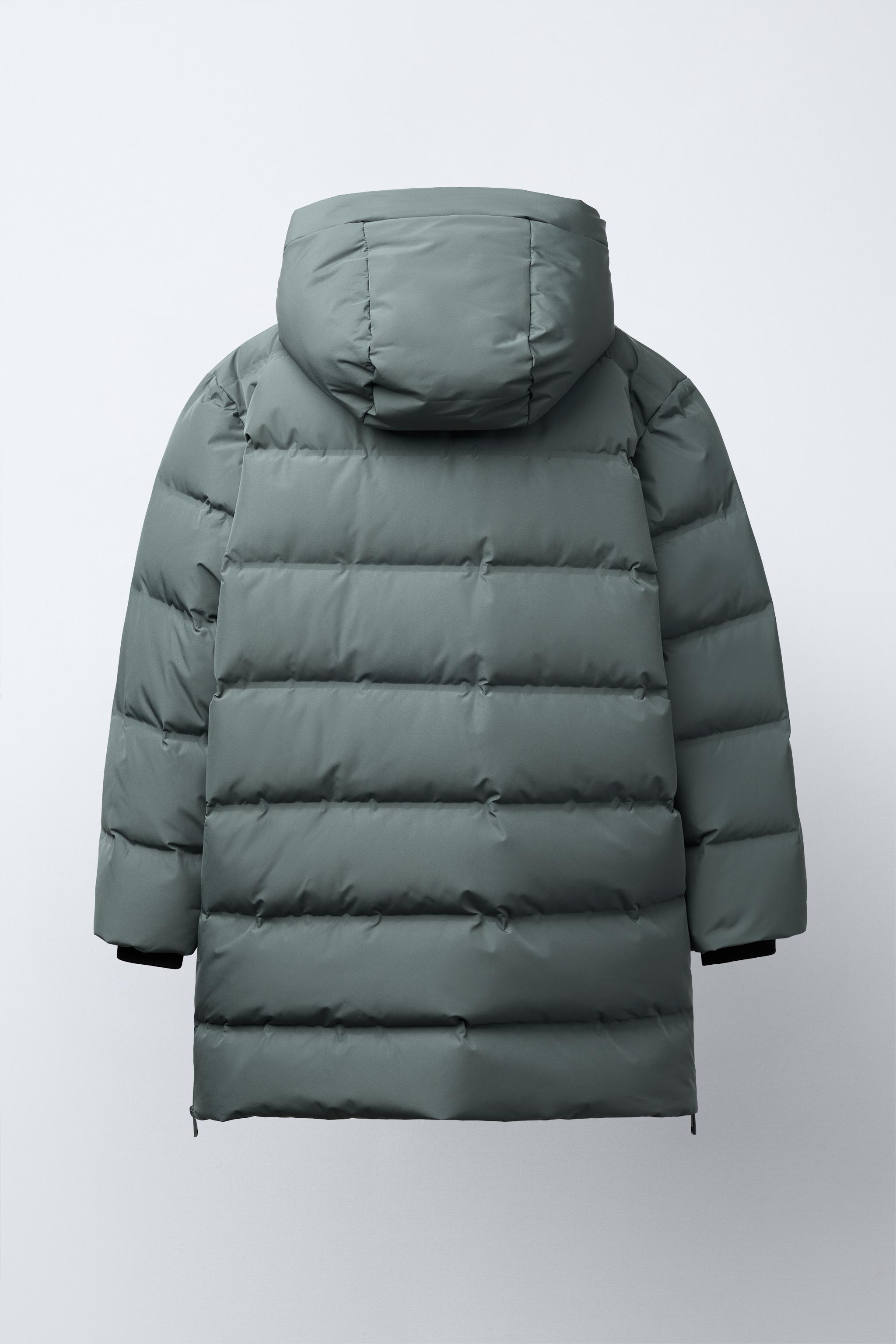 LONG WATER-REPELLENT DOWN PUFFER COAT - Blue / Steel | ZARA United