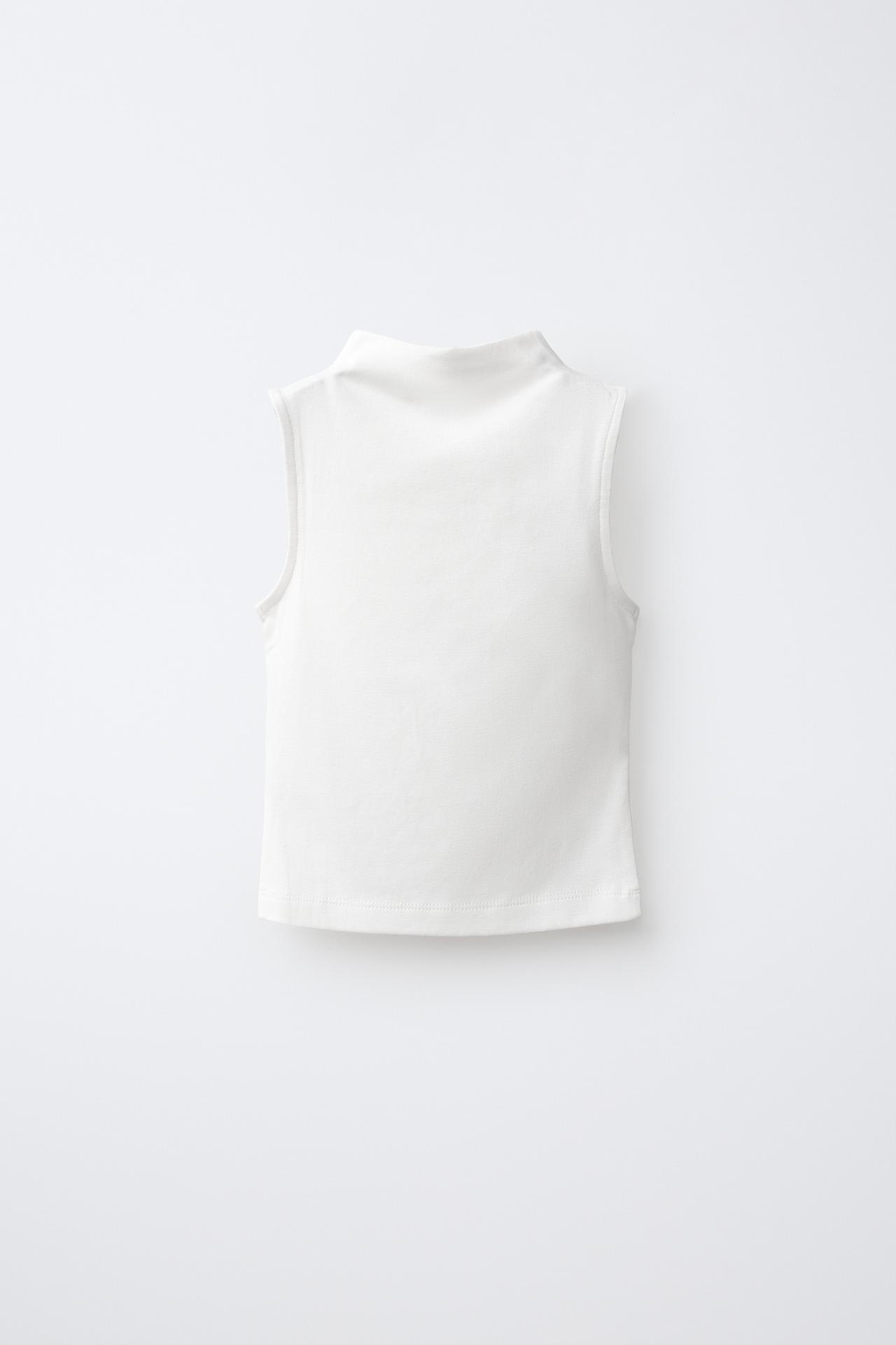 COTTON MODAL SLEEVELESS T-SHIRT — White