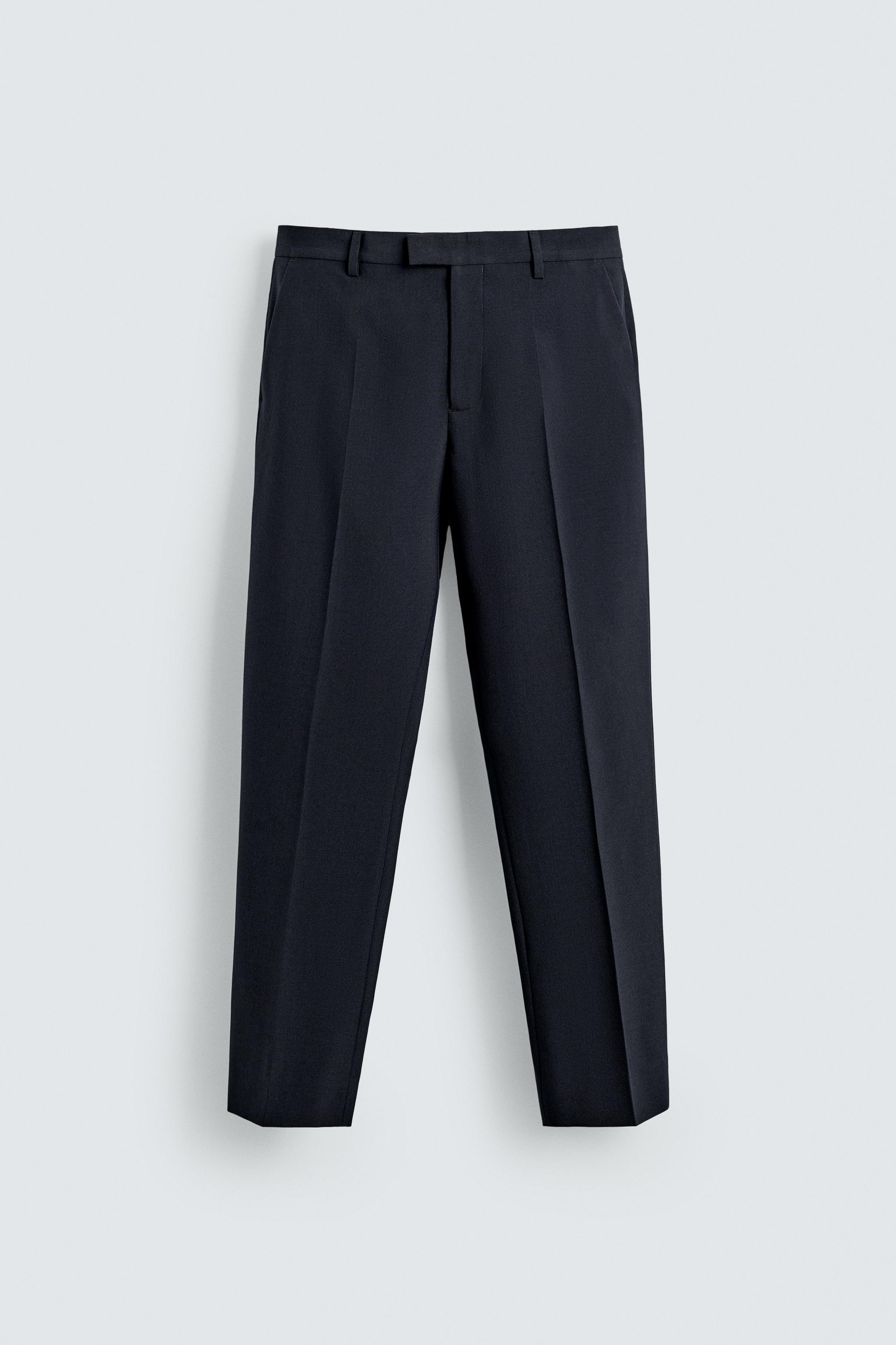 WOOL BLEND STRAIGHT FIT SUIT PANTS