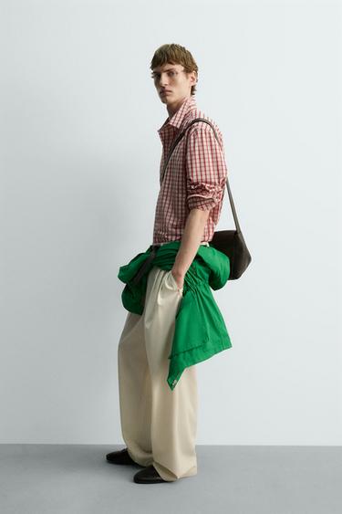 RELAXED FIT CHECK SHIRT - White / Pink by Zara - Image 3