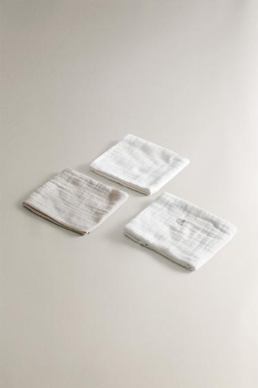 LOT LANGES EN MOUSSELINE BÉBÉ ÉLÉPHANTS (LOT DE 3) - Blanc cassé de Zara - Image 2