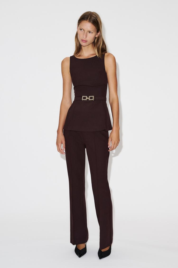 PEPLUM WAISTCOAT WITH BELT