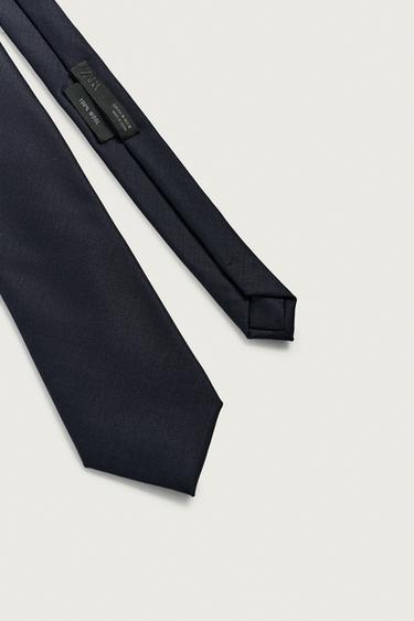 CRAVATE 100% LAINE - Bleu marine de Zara - Image 3