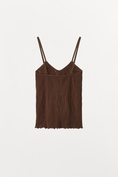 TOP À BRETELLES SANS COUTURE - Marron de Zara - Image 4