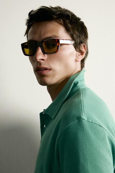 ÁO POLO DÁNG SUÔNG VẢI DỆT - Màu xanh lục đậm từ Zara