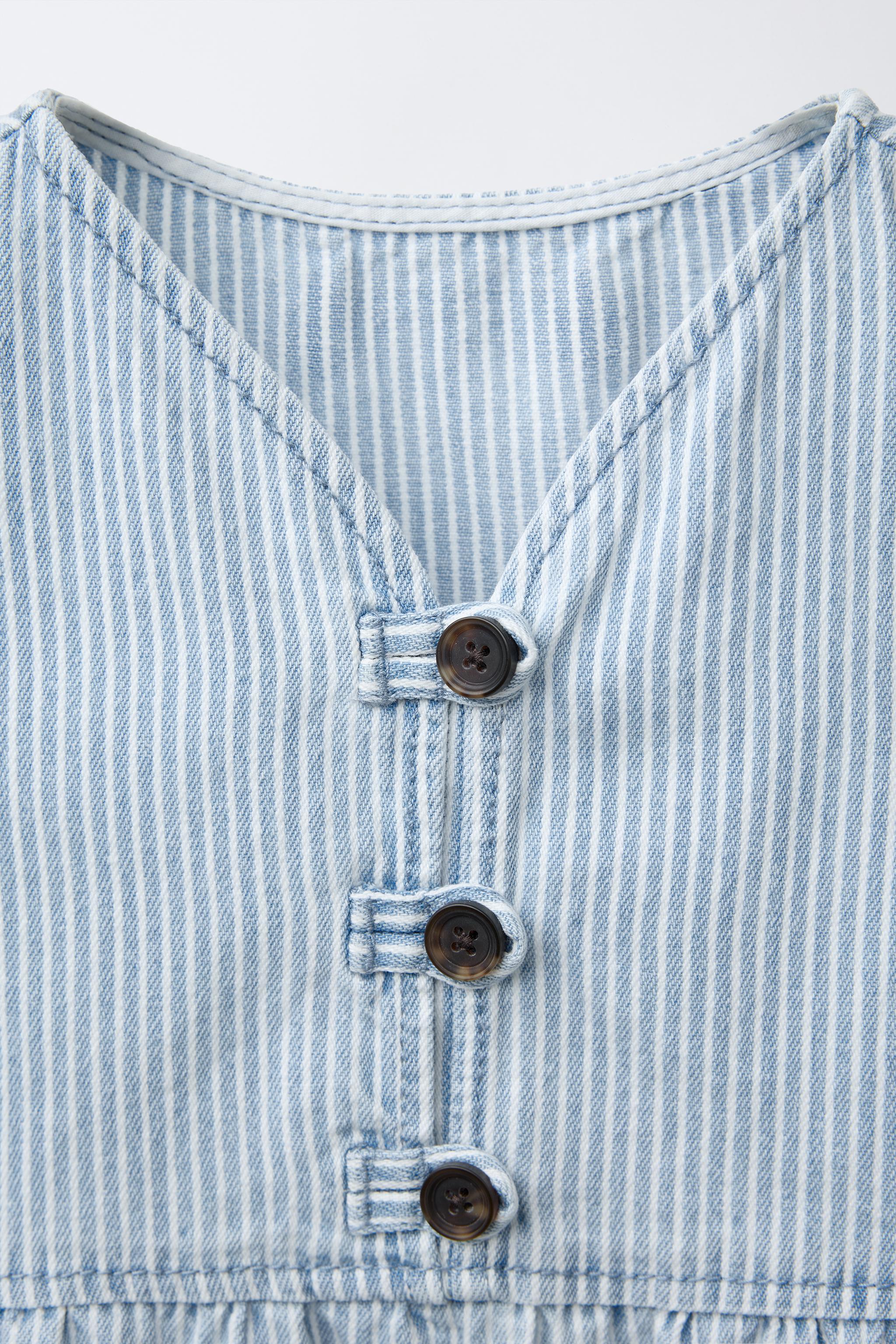 STRIPED TWILL DRESS