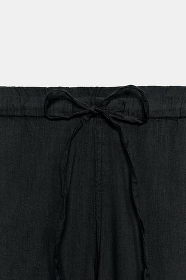 FLOWING TROUSERS WITH SEAM DETAILS - Black by Zara - Image 8