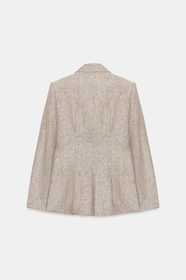 VESTE À ÉPAULETTES 100 % LIN - Sable / Chiné de Zara - Image 6
