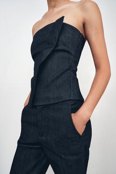 ZW COLLECTION DENIM TOP - Blue by Zara