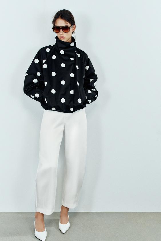 BOMBER JACKET WITH DOTS - Black by Zara - Image 0
