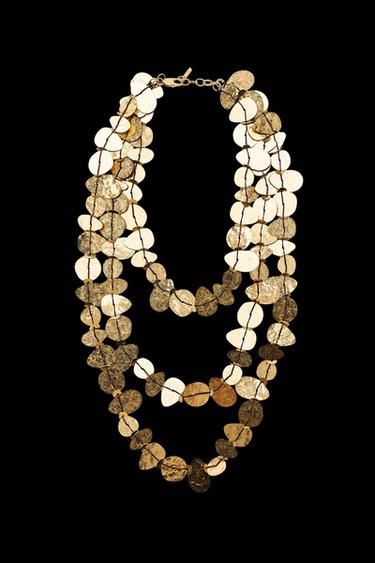 Zara METAL PLATE WATERFALL NECKLACE - Golden - Image 0