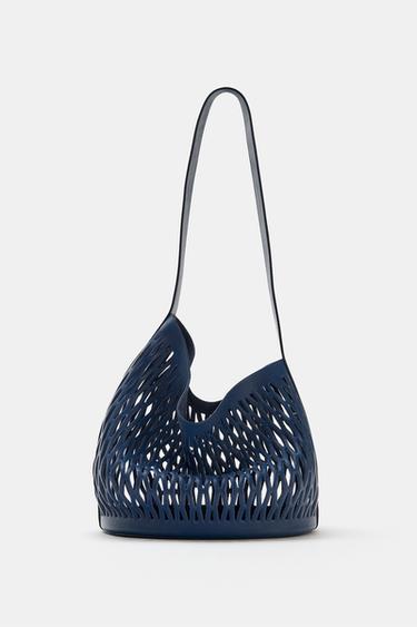 REIKÄKUVIOITU NAHKALAUKKU - Navy Blue Zaralta