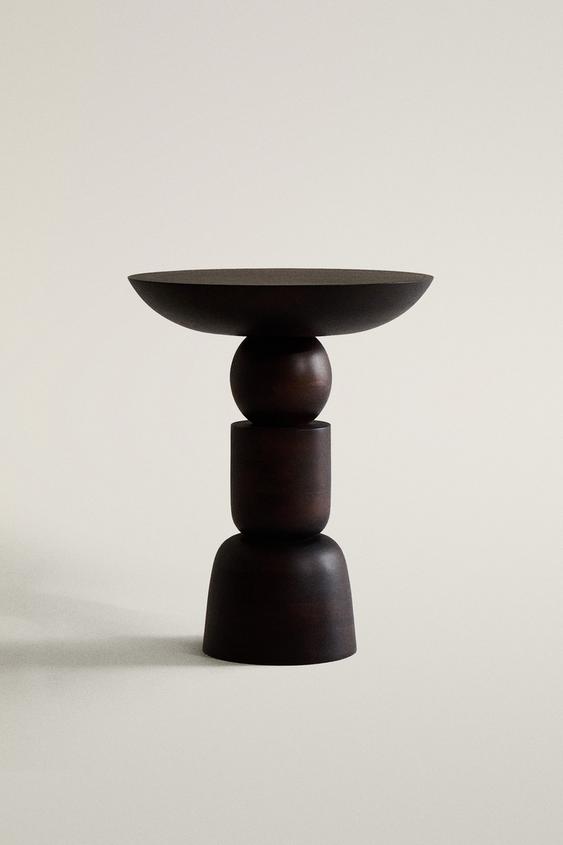 Zara WOODEN SIDE TABLE - Black - Image 0