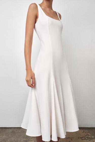 ZW COLLECTION MIDI DRESS - Ecru by Zara