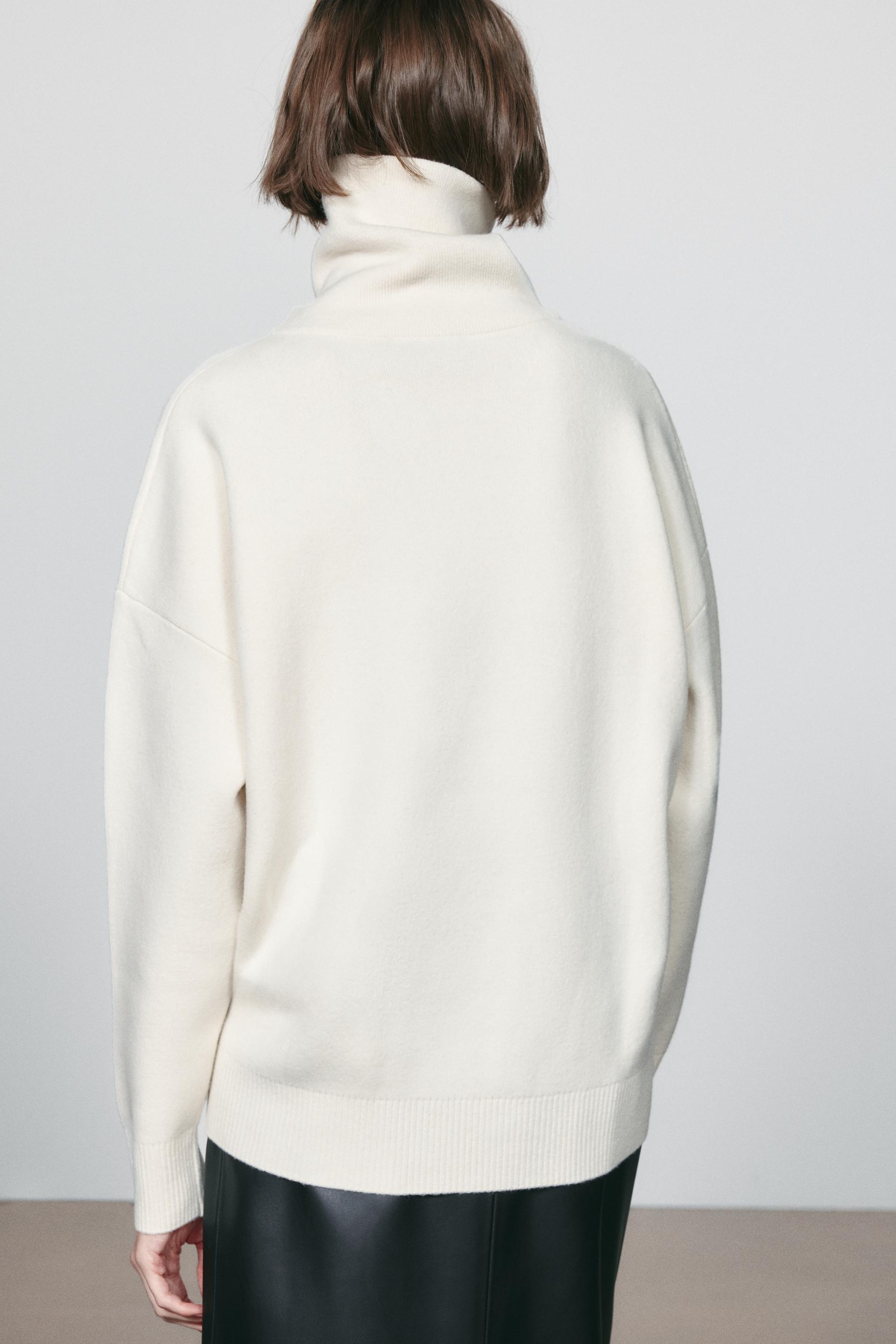96% WOOL OVERSIZED MOCK NECK SWEATER thumbnail 5