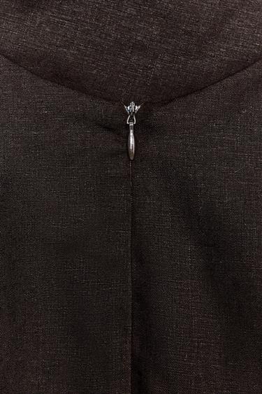 TOP HALTER EN LIN - Marron foncé de Zara - Image 9