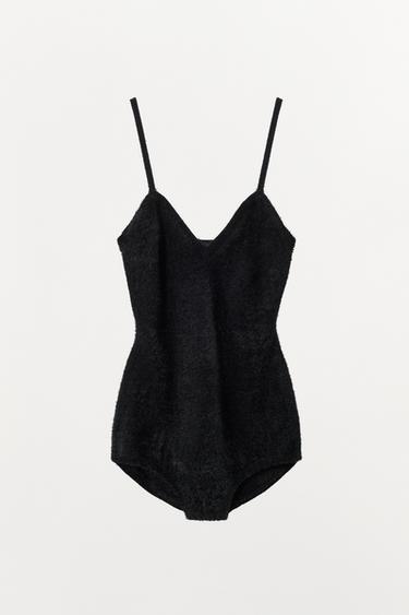 Zara POLYAMIDE BODYSUIT - Black