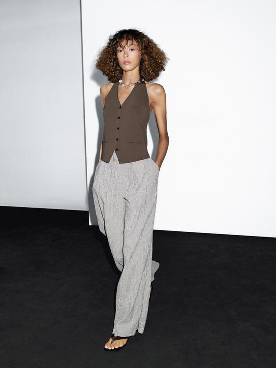 Knit halter neck waistcoat