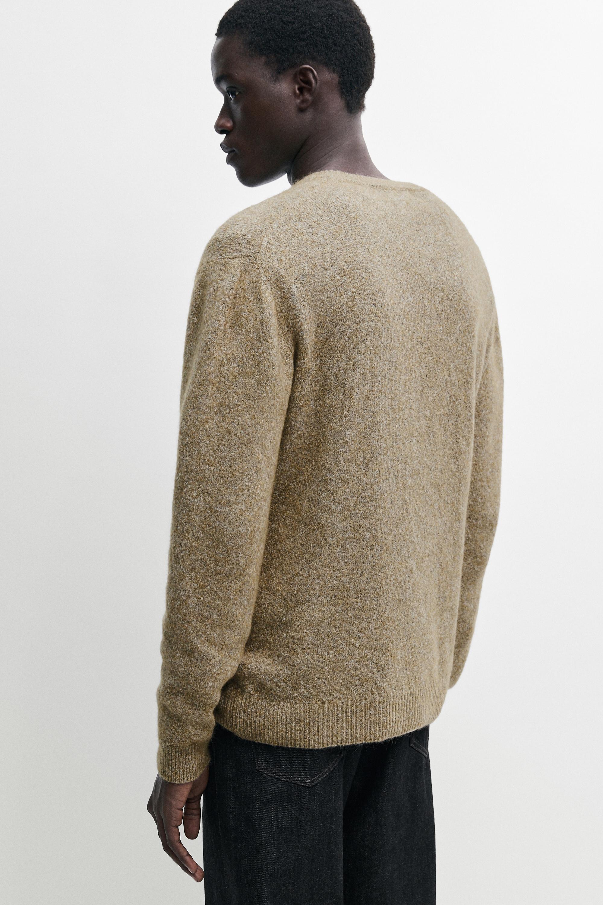 Cotton round neck knit sweater