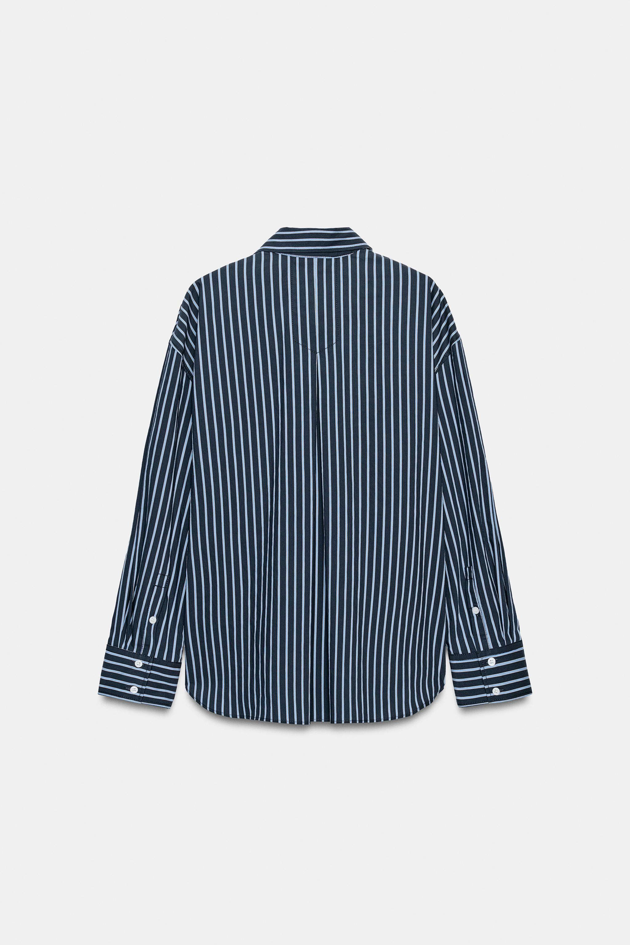 STRIPED OVERSIZE POPLIN SHIRT