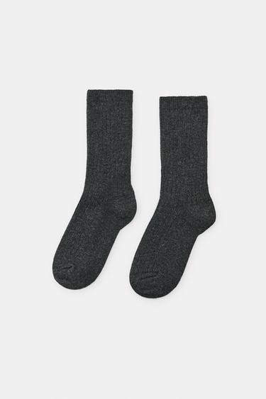 PLAIN WOOL SOCKS - Grey marl by Zara