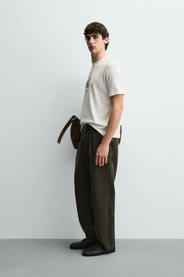 T-SHIRT IMPRIMÉ CONTRASTE - Beige clair de Zara - Image 3