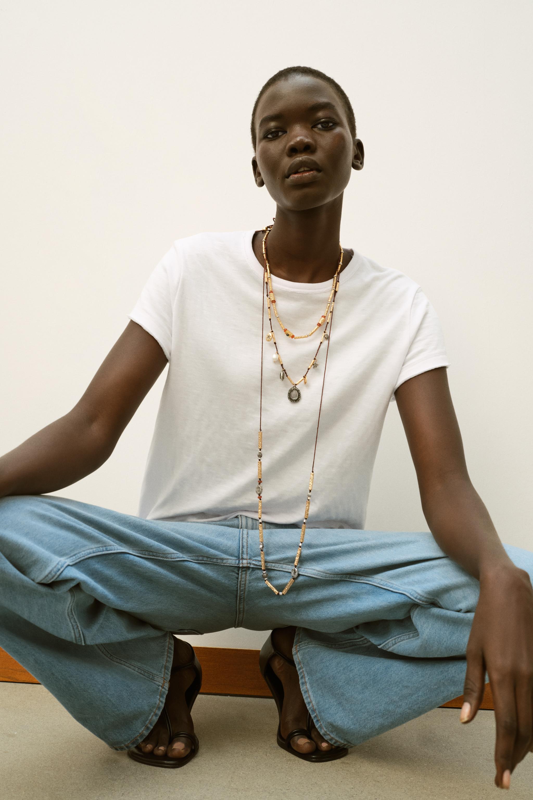 PACK OF 3 CORD NECKLACES WITH CHARMS AND JEWELS - Golden | ZARA