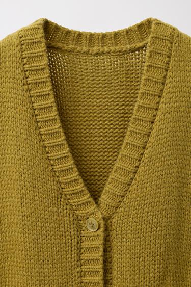 CARDIGAN EN MAILLE LIMITED EDITION - Vert pistache de Zara - Image 2