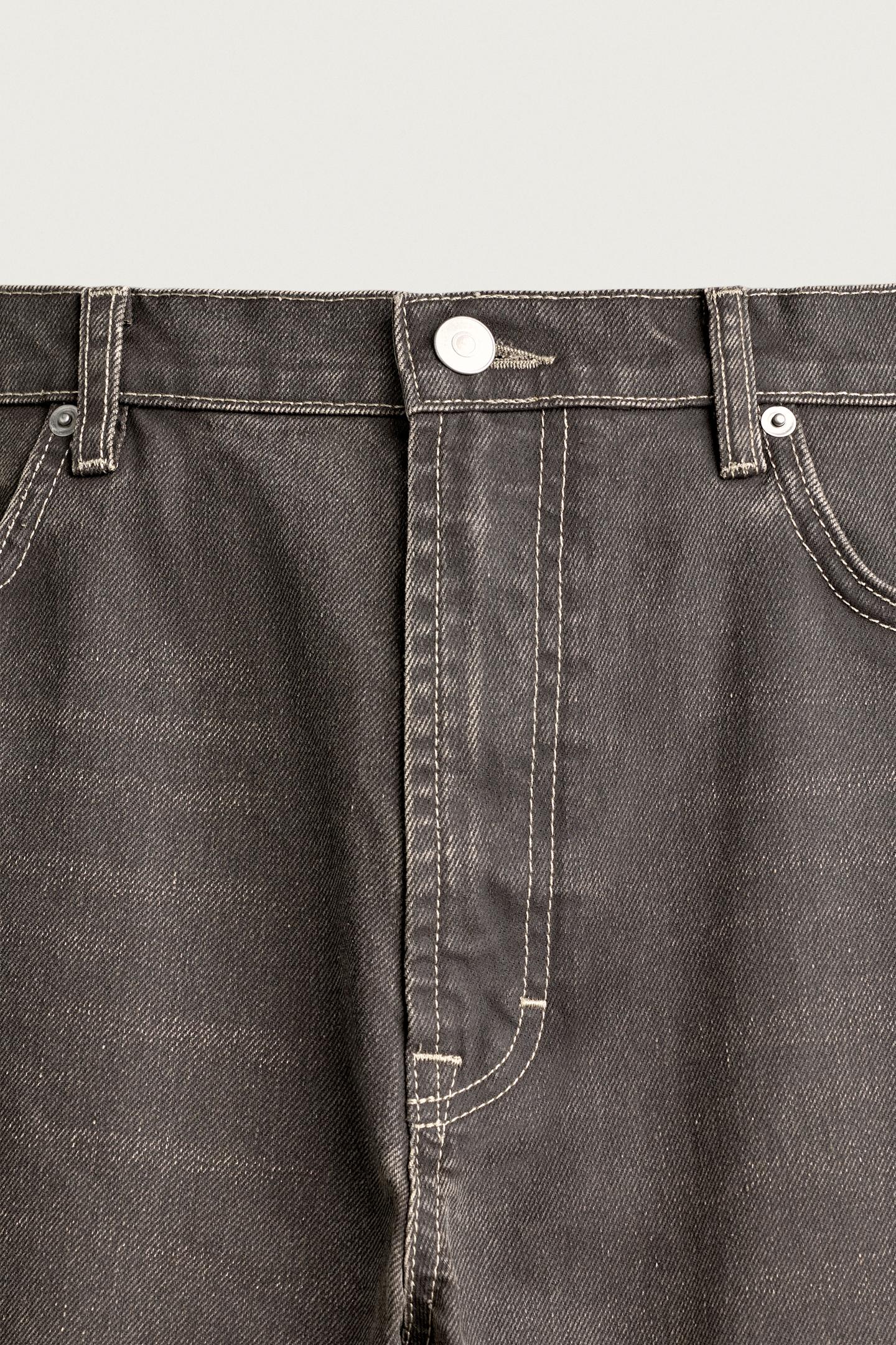 Мужские брюки Zara Straight Fit, цвет: Коричневый — фото 9