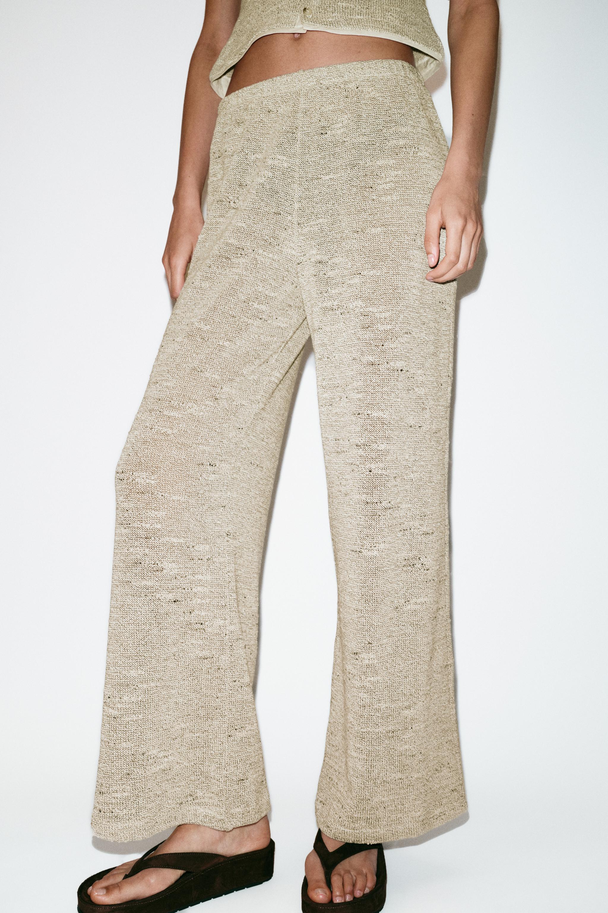 WIDE LEG TEXTURED PANTS