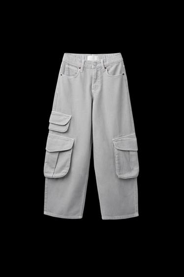 Zara CARGO JEANS WITH POCKETS - Gray - Image 0