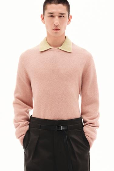 REGULAR FIT WOOL BLEND JUMPER - Dusty pink by Zara