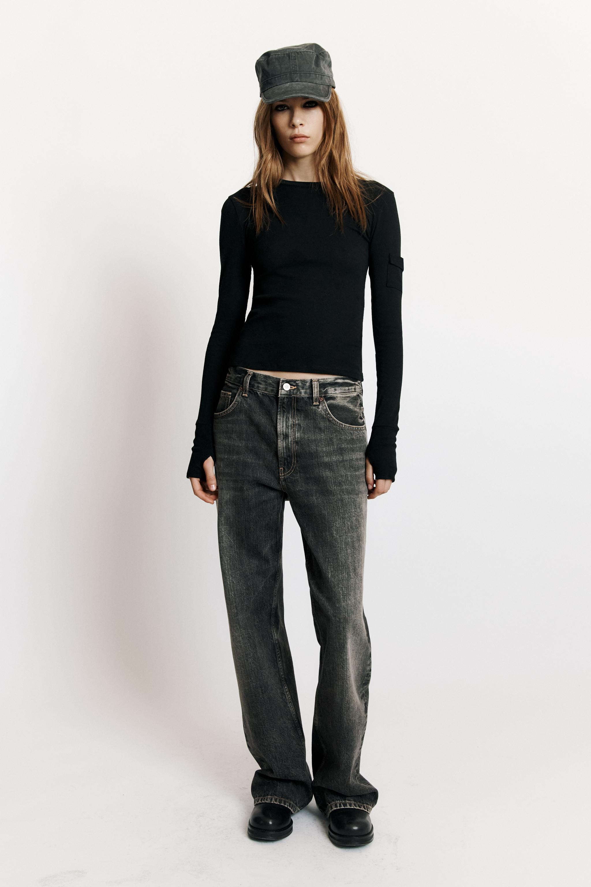 TRF LOW-RISE LOOSE STRAIGHT JEANS