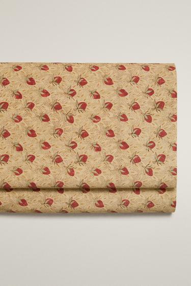 STRAWBERRY PERCALE FLAT SHEET | KATHARINE POLE - Beige by Zara