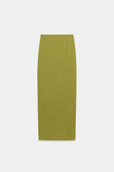 FLOWING LONG SKIRT - Fluorescent lime by Zara - Image 6