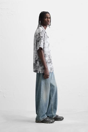 ABSTRACT PRINT SHIRT - Black / White by Zara - Image 3