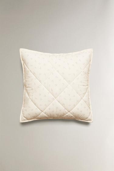 CHILDREN'S FLORAL CUSHION COVER FOR QUILTS - Ecru by Zara