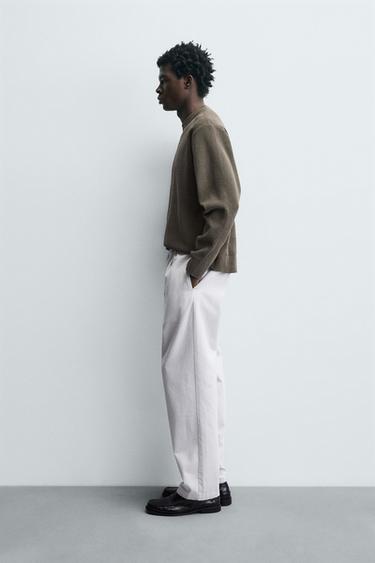 PULL STRUCTURÉ CHENILLE - Vert mousse de Zara - Image 3