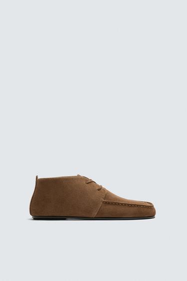 LIMITED EDITION LEATHER ANKLE BOOTS - Brown by Zara