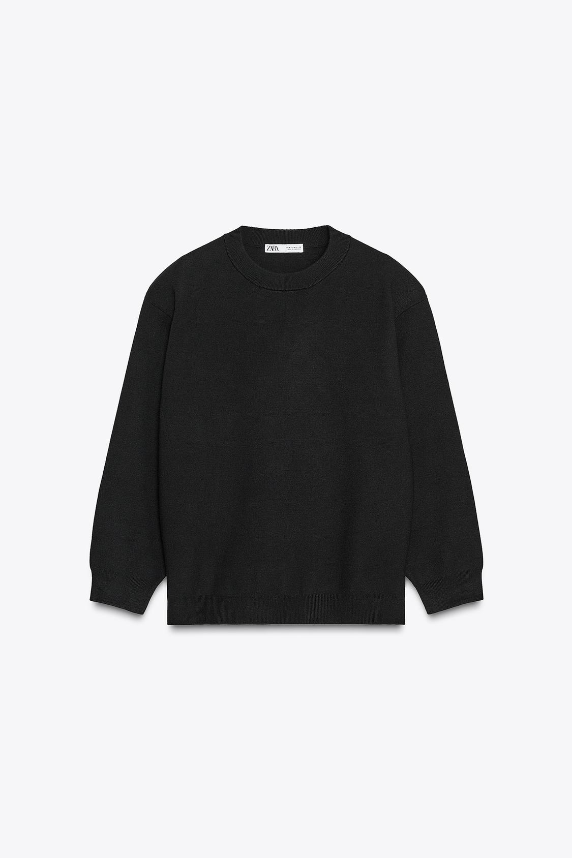 PLAIN KNIT SWEATSHIRT WITH SHOULDER PADS