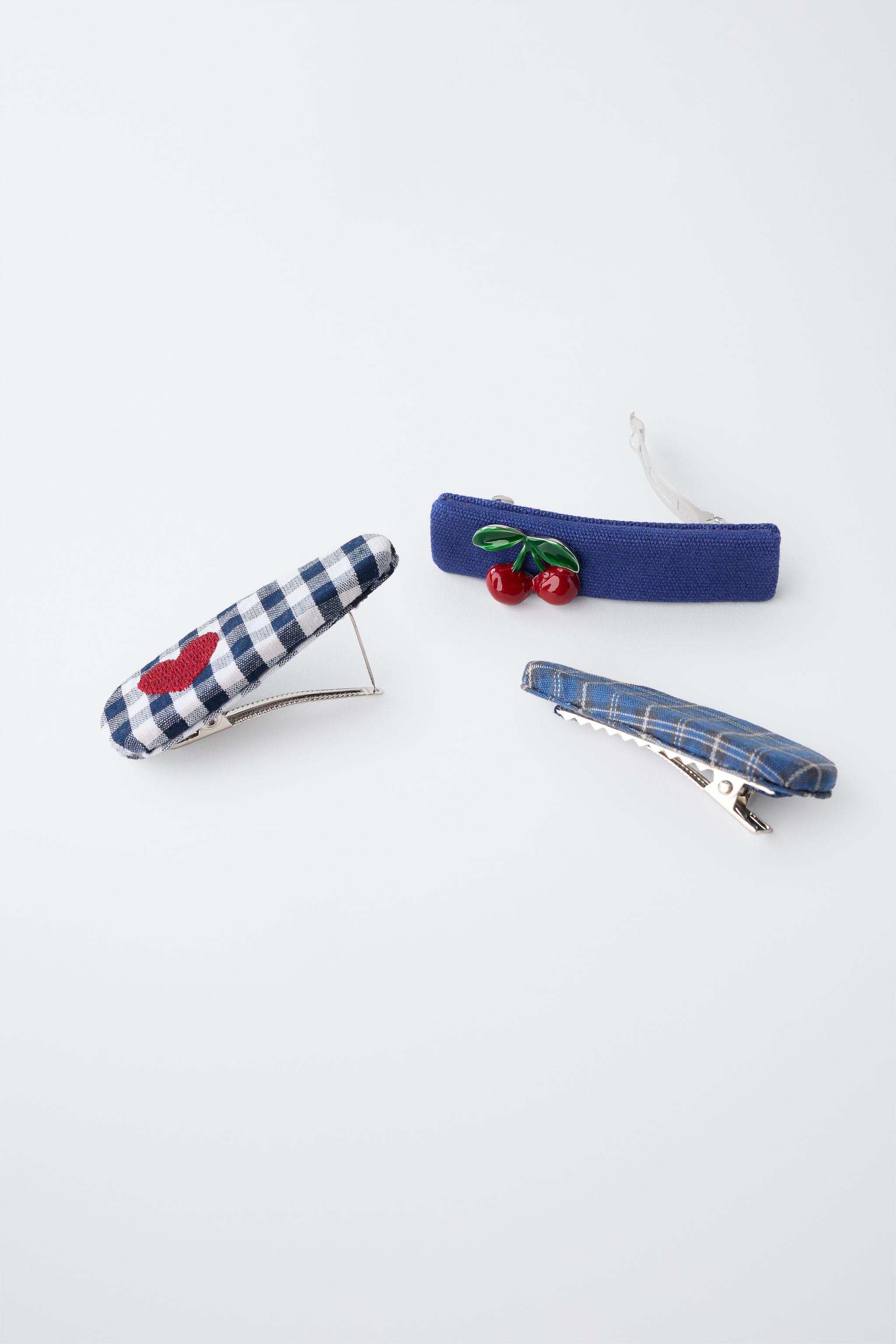 PACK OF THREE PRINTED HAIR CLIPS