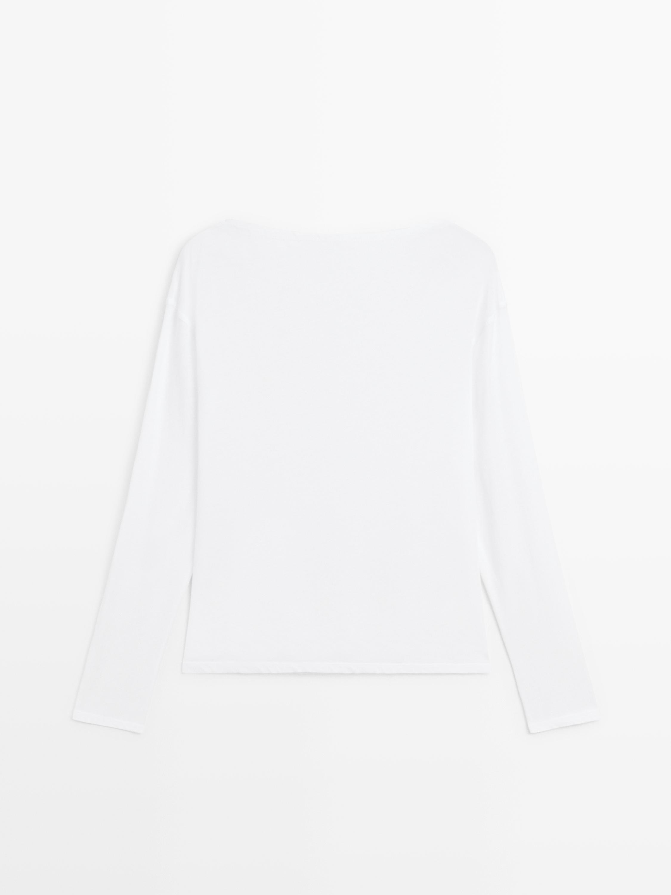 T-shirt col bateau 100 % coton