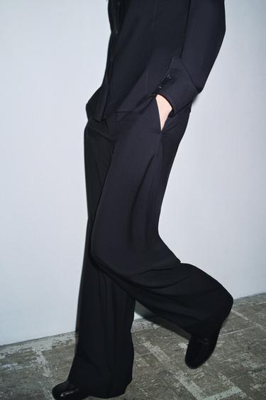 100% WOOL TROUSERS ZW COLLECTION - Dark navy by Zara - Image 4