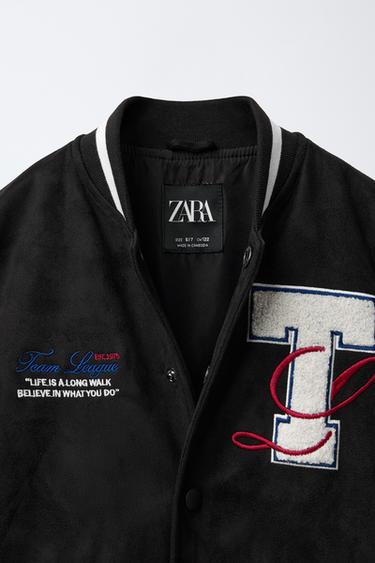 BLOUSON AVIATEUR EN MATIÈRE SYNTHÉTIQUE - Noir de Zara - Image 2