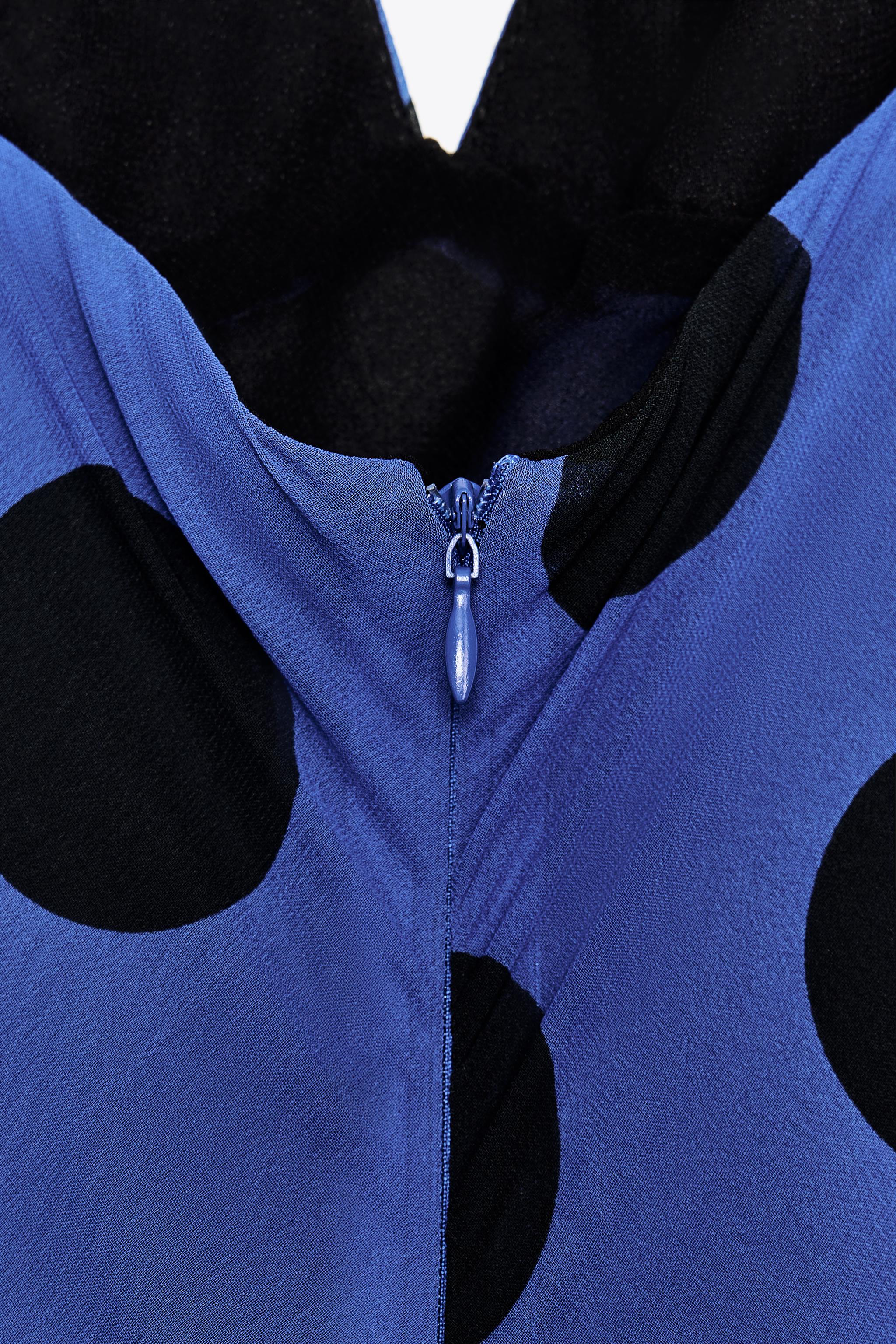 スペイン発送 ZARA フリル付きのロング水玉ドレス 数量限定！ org.jpg