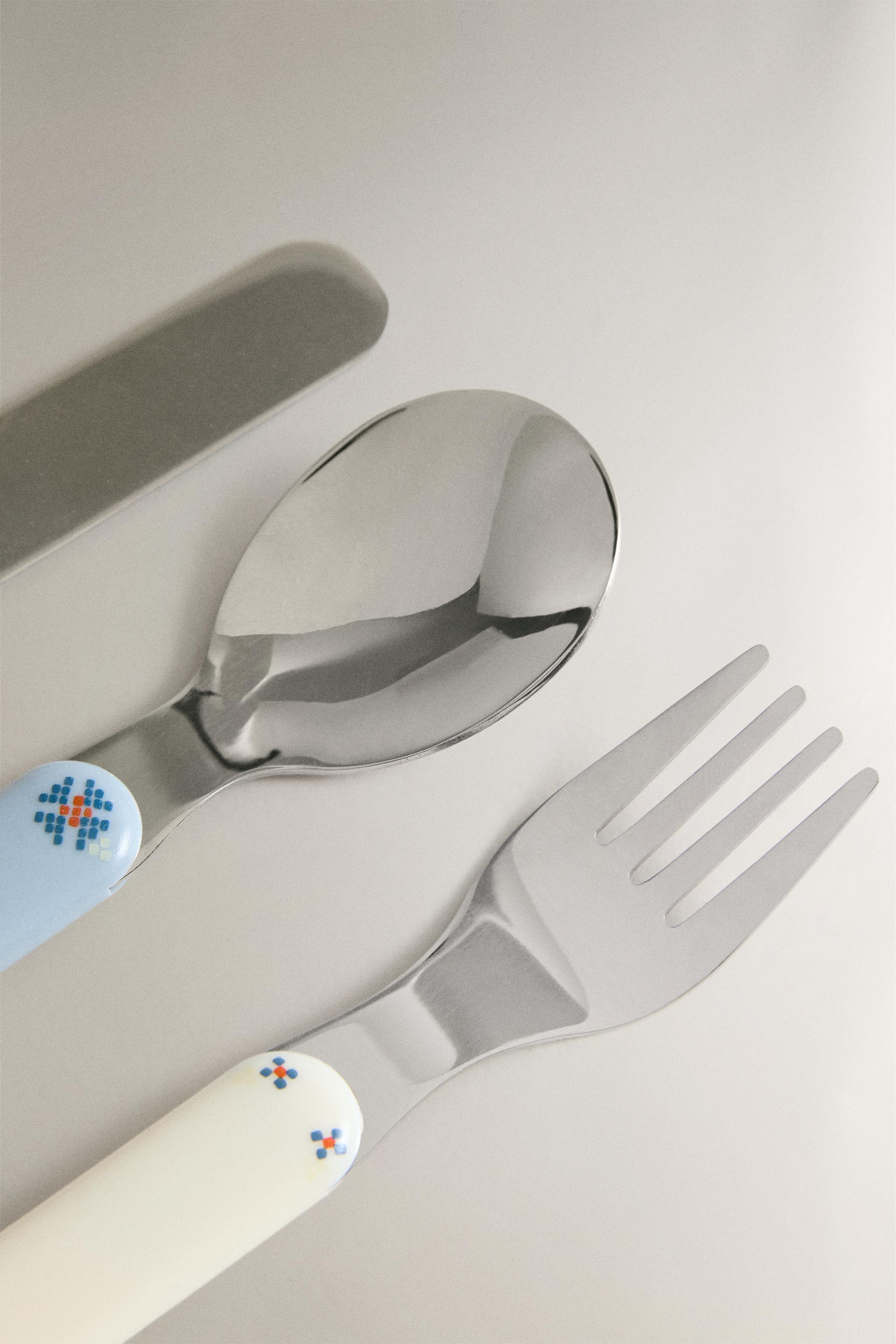 KIDS' BUNNY FLATWARE SET — Multicolored
