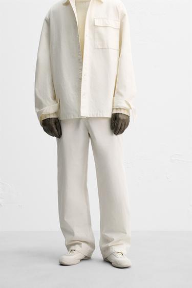 TEXTURED TROUSERS LIMITED EDITION - Oyster-white by Zara