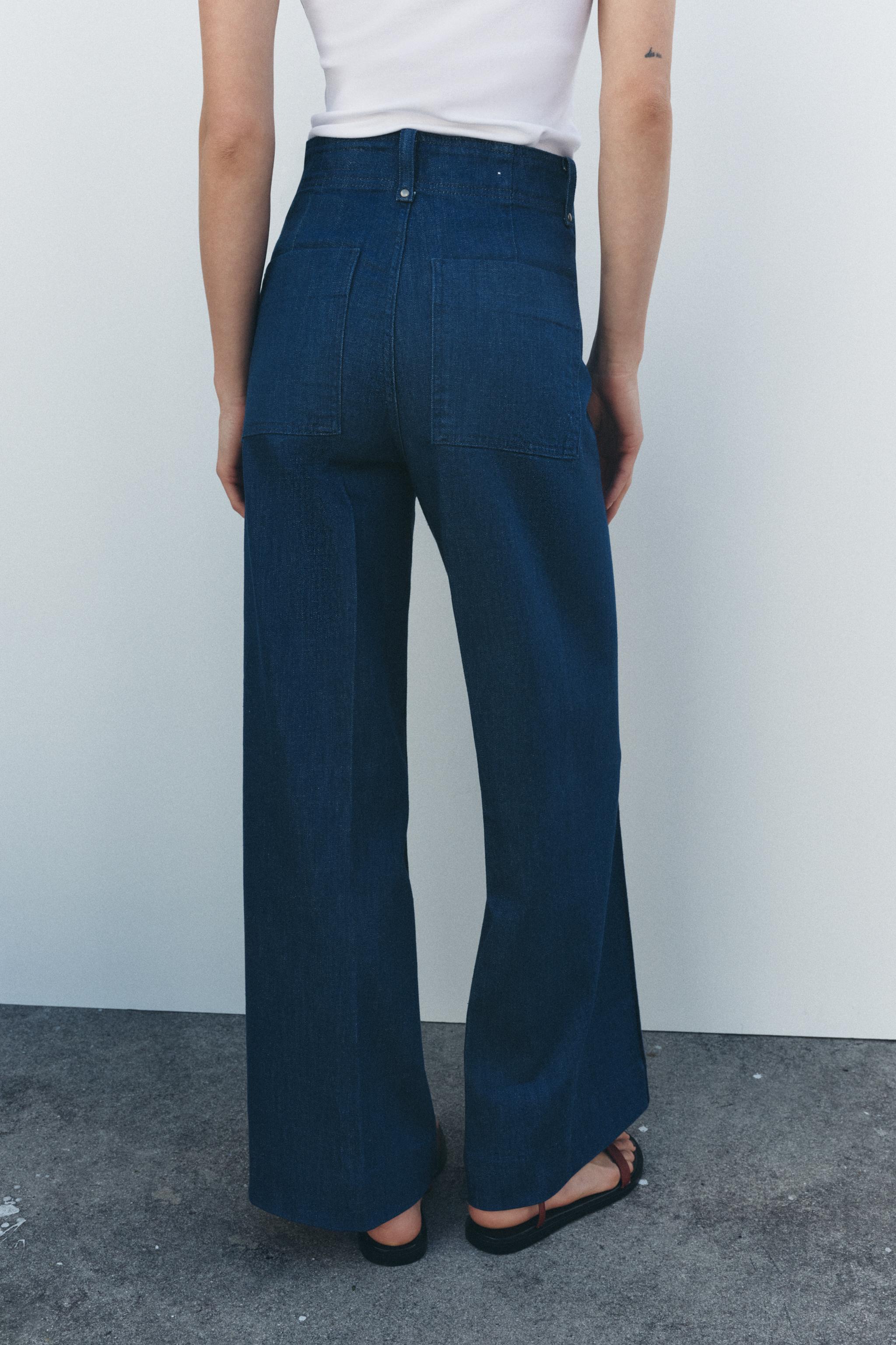 ZW COLLECTION HIGH WAIST WIDE LEG JEANS - Blue | ZARA United ZW COLLECTION HIGH WAIST WIDE LEG JEANS - Blue | ZARA United